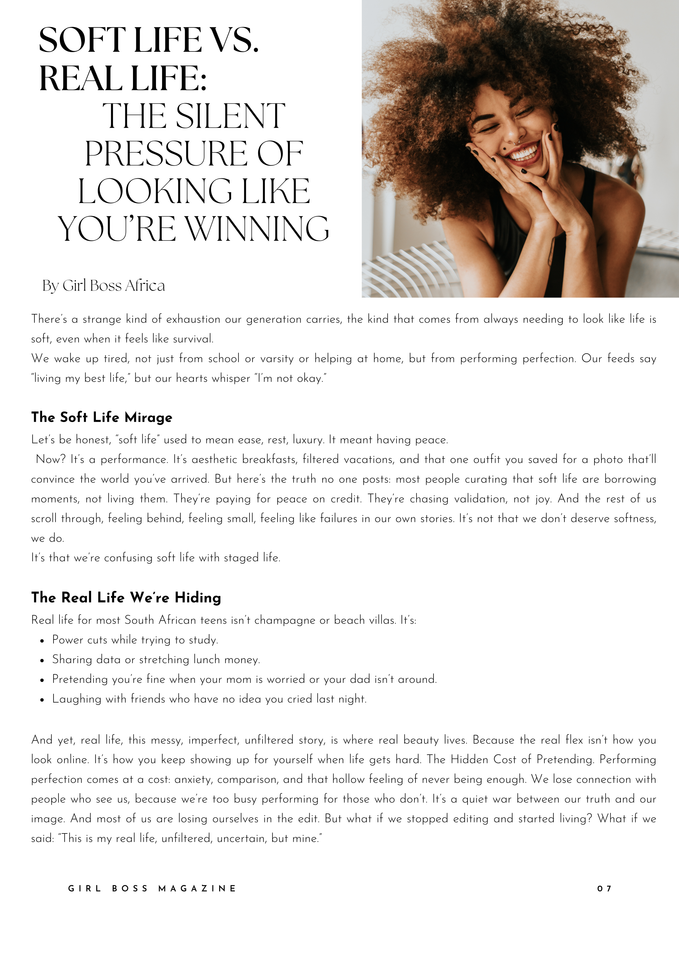 Soft Life VS Real Life: The Silent Pressure of Looking Like You're Winning